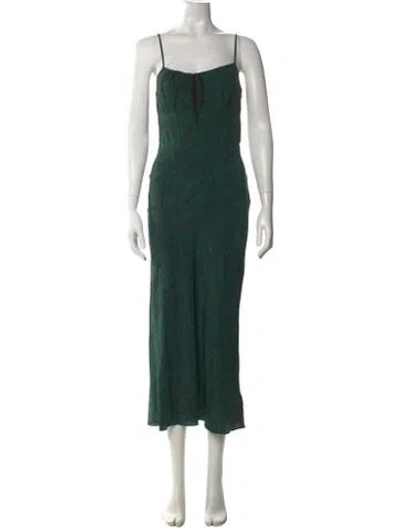 Pre-owned Réalisation Par Silk Long Dress In Green