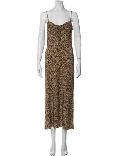 Pre-owned Réalisation Par Silk Long Dress In Neutrals
