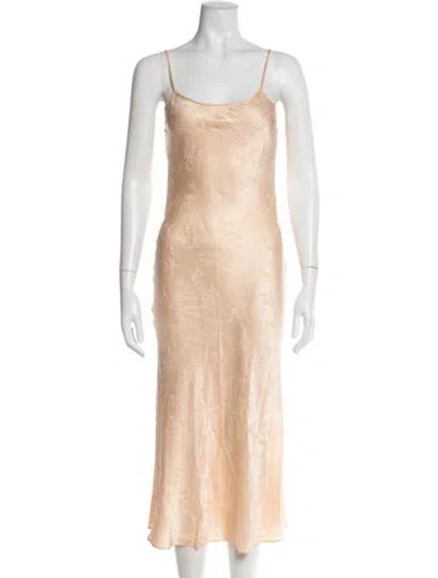 Pre-owned Réalisation Par Silk Long Dress In Orange