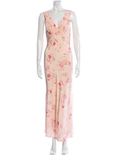 Pre-owned Réalisation Par Silk Long Dress In Pink