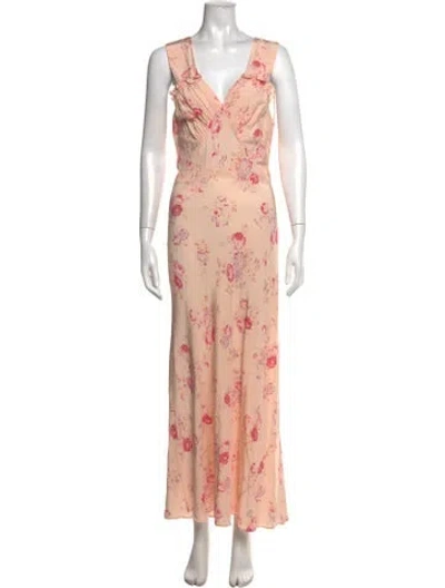 Pre-owned Réalisation Par Silk Long Dress In Pink