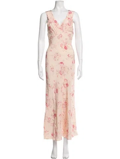 Pre-owned Réalisation Par Silk Long Dress In Pink