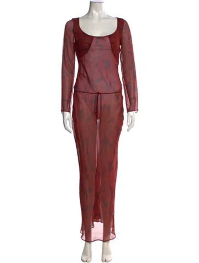Pre-owned Réalisation Par Silk Long Dress In Red