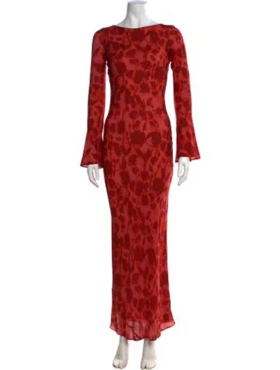 Pre-owned Réalisation Par Silk Long Dress In Red