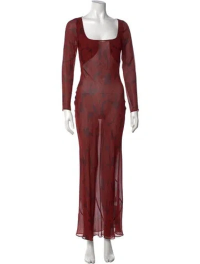 Pre-owned Réalisation Par Silk Long Dress In Red
