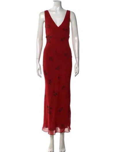 Pre-owned Réalisation Par Silk Long Dress In Red