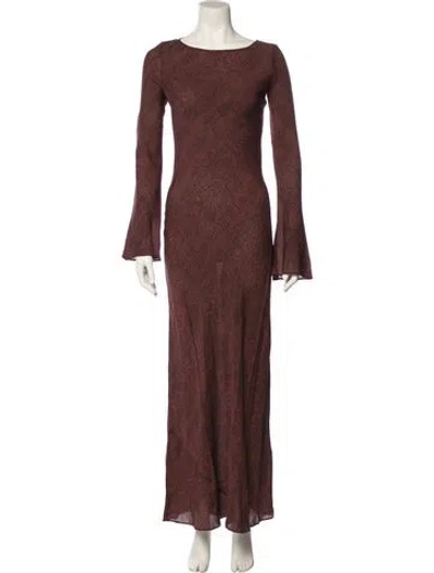 Pre-owned Réalisation Par Silk Long Dress W/ Tags In Brown