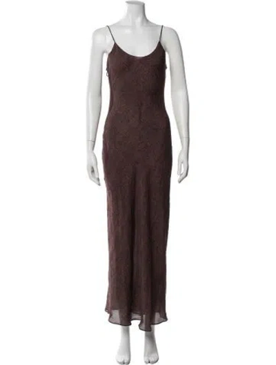 Pre-owned Réalisation Par Silk Long Dress W/ Tags In Brown