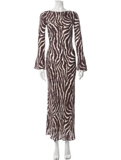 Pre-owned Réalisation Par Silk Long Dress W/ Tags In Brown