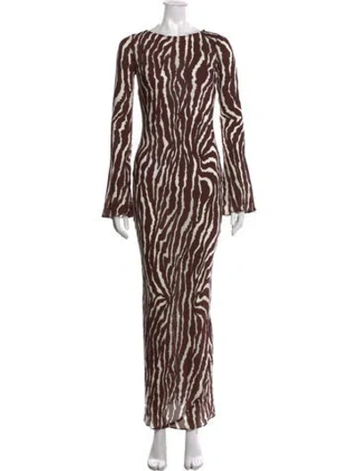 Pre-owned Réalisation Par Silk Long Dress W/ Tags In Brown