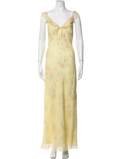 Pre-owned Réalisation Par Silk Long Dress W/ Tags In Yellow