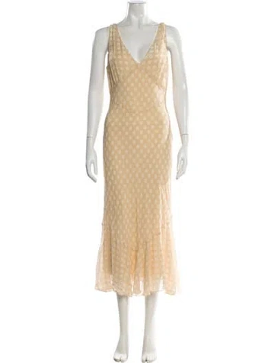 Pre-owned Réalisation Par Silk Long Dress In Yellow