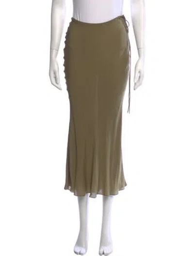 Pre-owned Réalisation Par Silk Long Skirt In Green