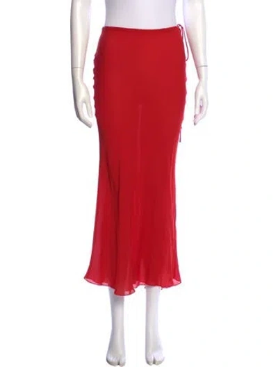 Pre-owned Réalisation Par Silk Long Skirt In Red