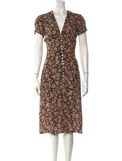 Pre-owned Réalisation Par Silk Midi Length Dress In Black