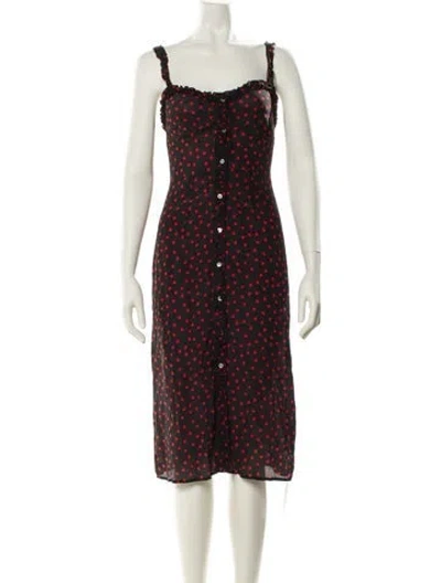 Pre-owned Réalisation Par Silk Midi Length Dress In Black