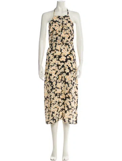 Pre-owned Réalisation Par Silk Midi Length Dress In Black