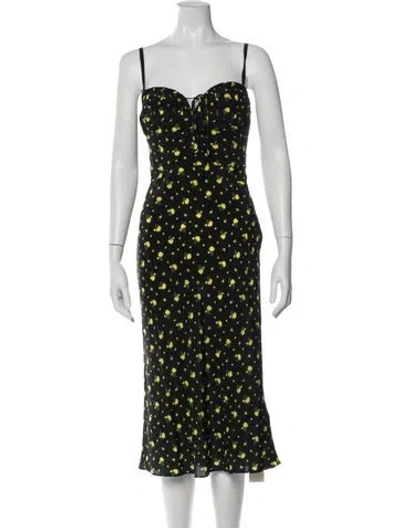 Pre-owned Réalisation Par Silk Midi Length Dress In Black
