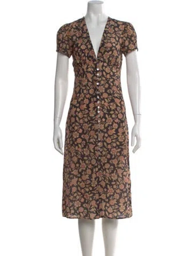 Pre-owned Réalisation Par Silk Midi Length Dress In Black