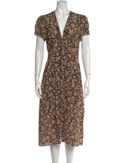 Pre-owned Réalisation Par Silk Midi Length Dress In Black