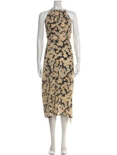 Pre-owned Réalisation Par Silk Midi Length Dress In Black