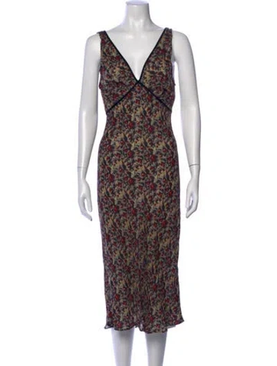 Pre-owned Réalisation Par Silk Midi Length Dress In Black