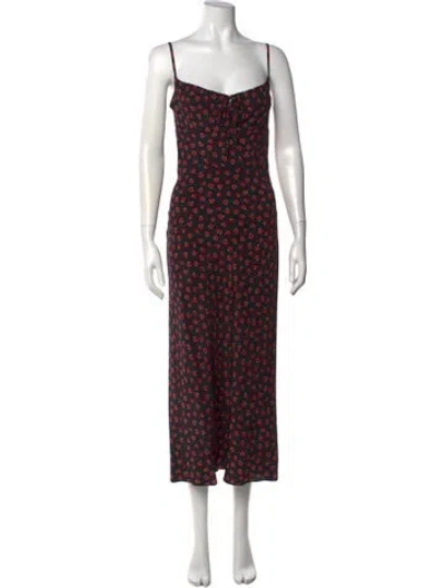 Pre-owned Réalisation Par Silk Midi Length Dress In Black