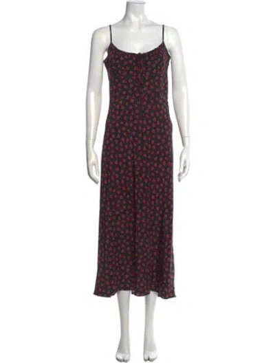 Pre-owned Réalisation Par Silk Midi Length Dress In Black