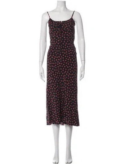Pre-owned Réalisation Par Silk Midi Length Dress In Black