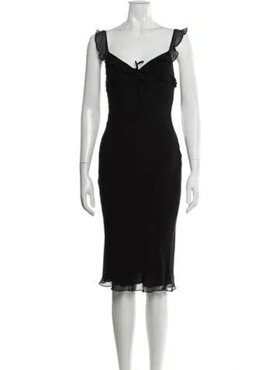 Pre-owned Réalisation Par Silk Midi Length Dress In Black