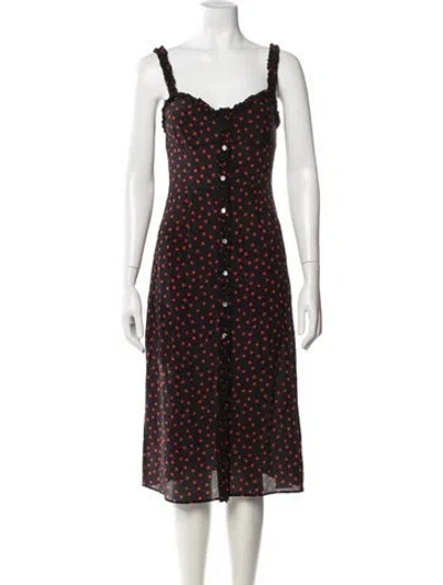 Pre-owned Réalisation Par Silk Midi Length Dress In Black
