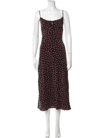 Pre-owned Réalisation Par Silk Midi Length Dress In Black