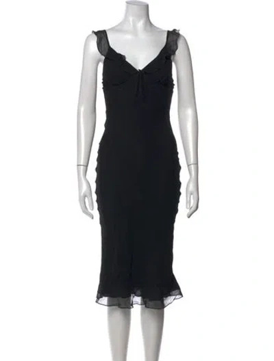 Pre-owned Réalisation Par Silk Midi Length Dress In Black