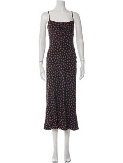 Pre-owned Réalisation Par Silk Midi Length Dress In Black