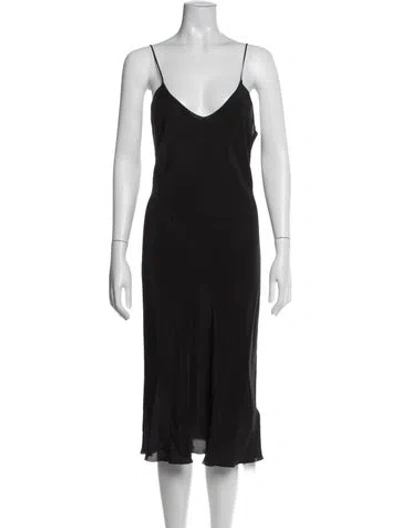 Pre-owned Réalisation Par Silk Midi Length Dress In Black