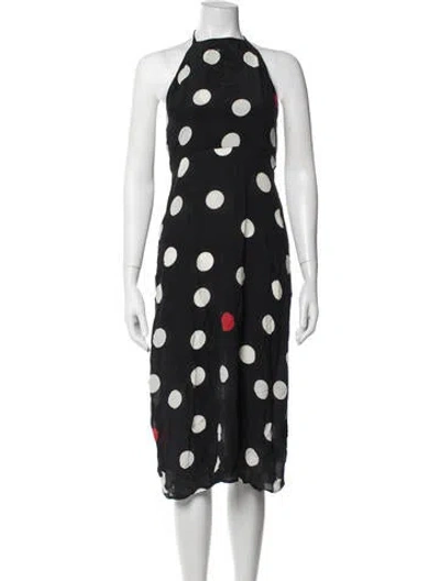 Pre-owned Réalisation Par Silk Midi Length Dress In Black