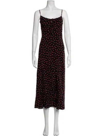 Pre-owned Réalisation Par Silk Midi Length Dress In Black