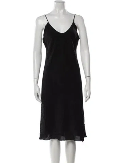 Pre-owned Réalisation Par Silk Midi Length Dress In Black