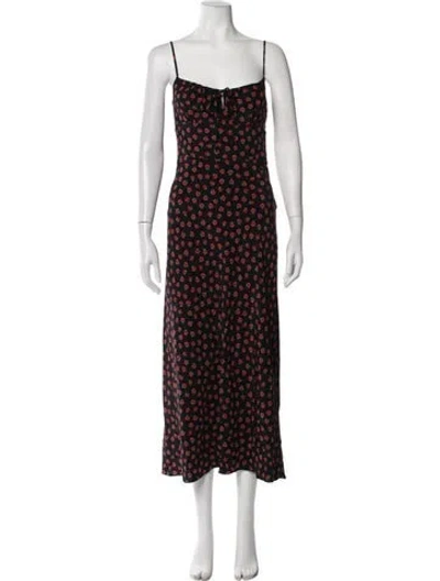 Pre-owned Réalisation Par Silk Midi Length Dress In Black