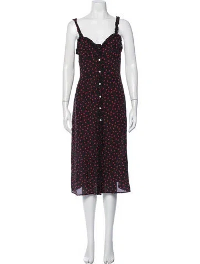 Pre-owned Réalisation Par Silk Midi Length Dress In Black
