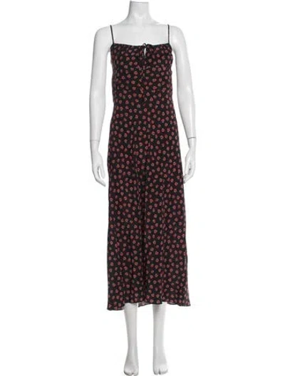 Pre-owned Réalisation Par Silk Midi Length Dress In Black