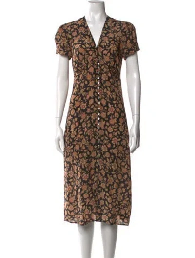 Pre-owned Réalisation Par Silk Midi Length Dress In Black