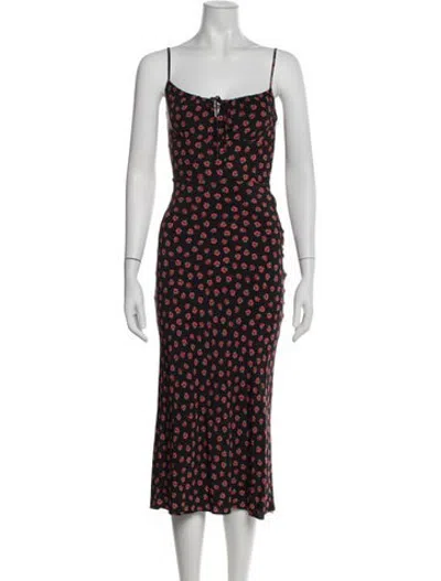 Pre-owned Réalisation Par Silk Midi Length Dress In Black