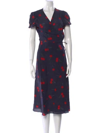 Pre-owned Réalisation Par Silk Midi Length Dress In Blue