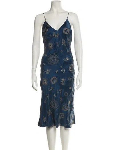 Pre-owned Réalisation Par Silk Midi Length Dress In Blue