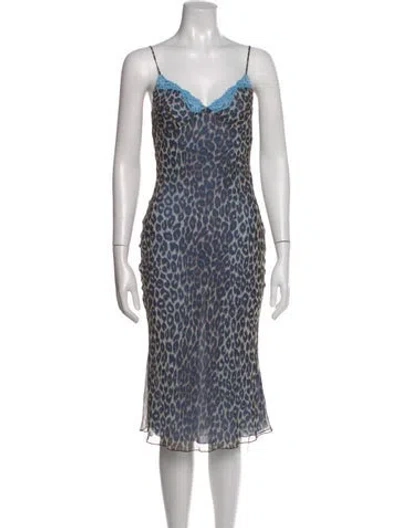 Pre-owned Réalisation Par Silk Midi Length Dress In Blue