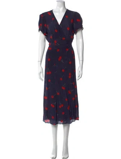 Pre-owned Réalisation Par Silk Midi Length Dress In Blue