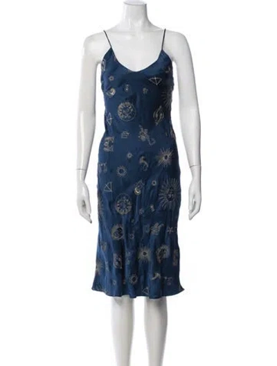 Pre-owned Réalisation Par Silk Midi Length Dress In Blue