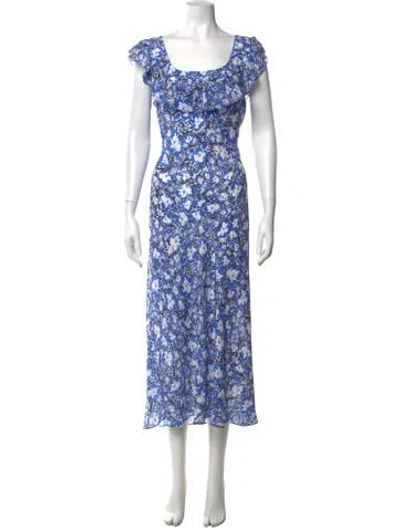 Pre-owned Réalisation Par Silk Midi Length Dress In Blue