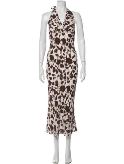 Pre-owned Réalisation Par Silk Midi Length Dress In Brown